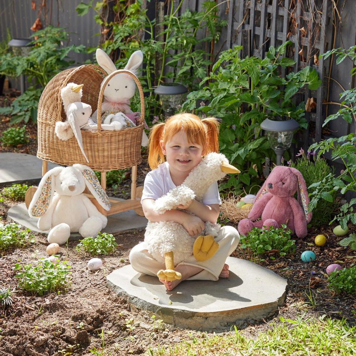 Pilbeam Living Floral Bunny Plush White 38cm - Image 4