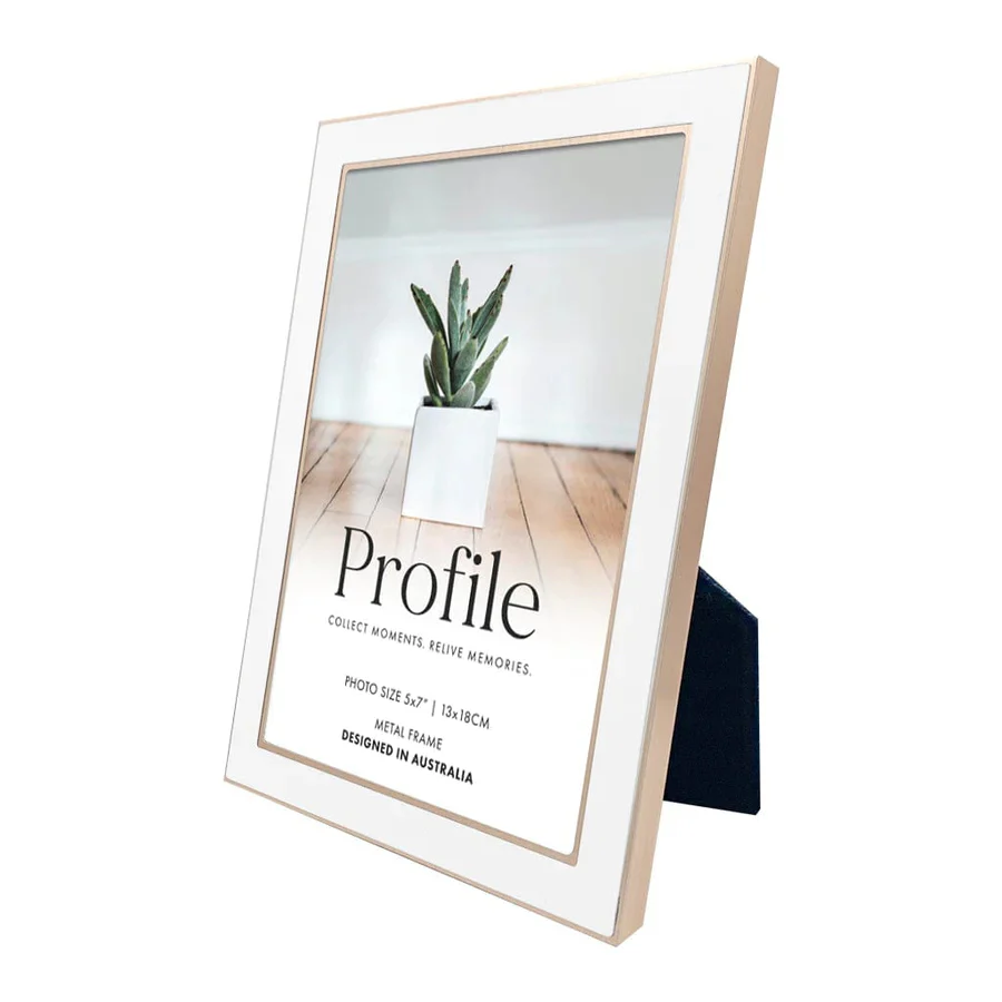 Profile Eternal Metal Photo Frame White/Rose Gold 15cm x 20cm - Image 2