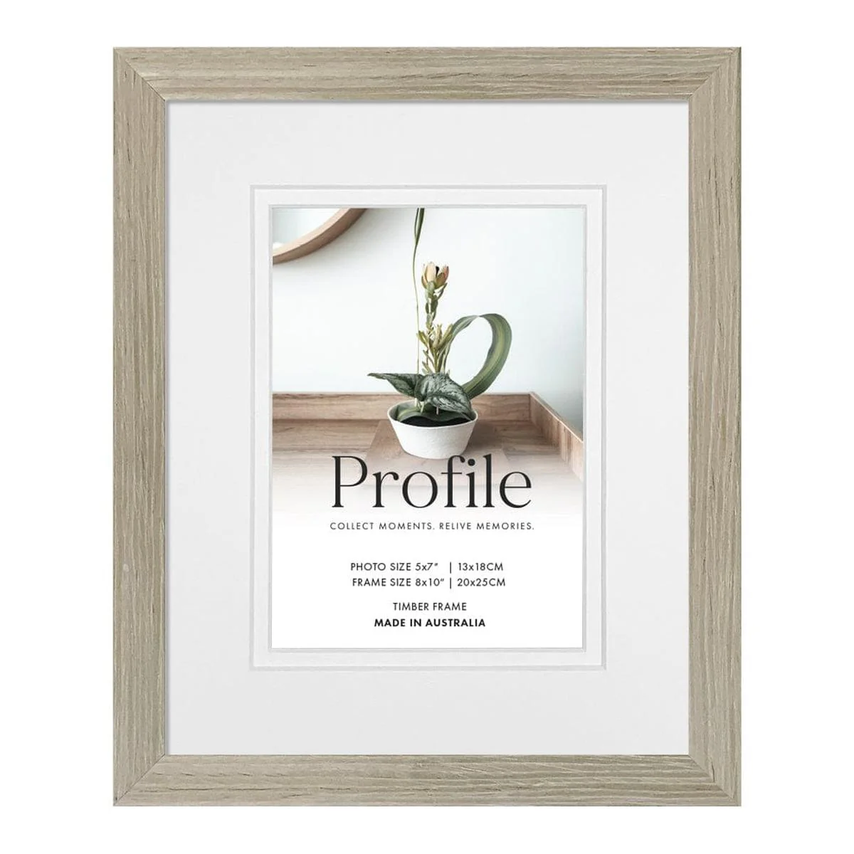 Profile Photo Frame Deluxe Stone Ash 5x7"