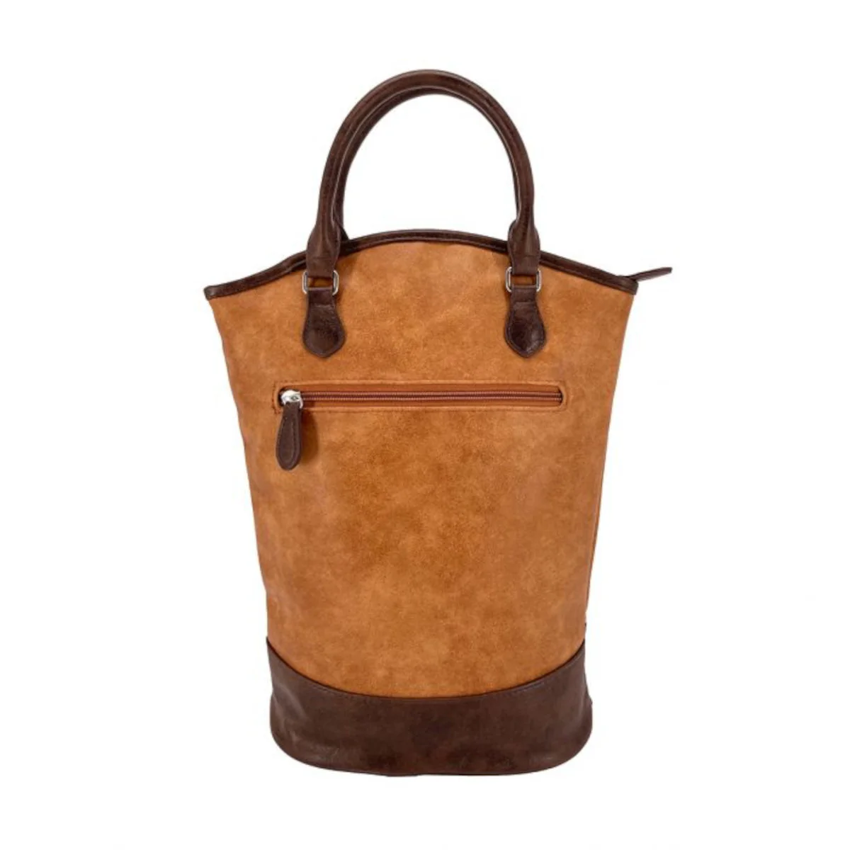 Sachi Faux Leather Two Bottle Wine Tote Tan - Image 3