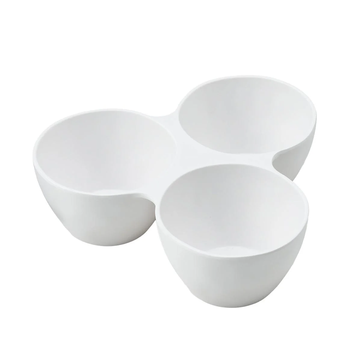Saltwater Classic Melamine Tri Serving Bowl Linen 23cm