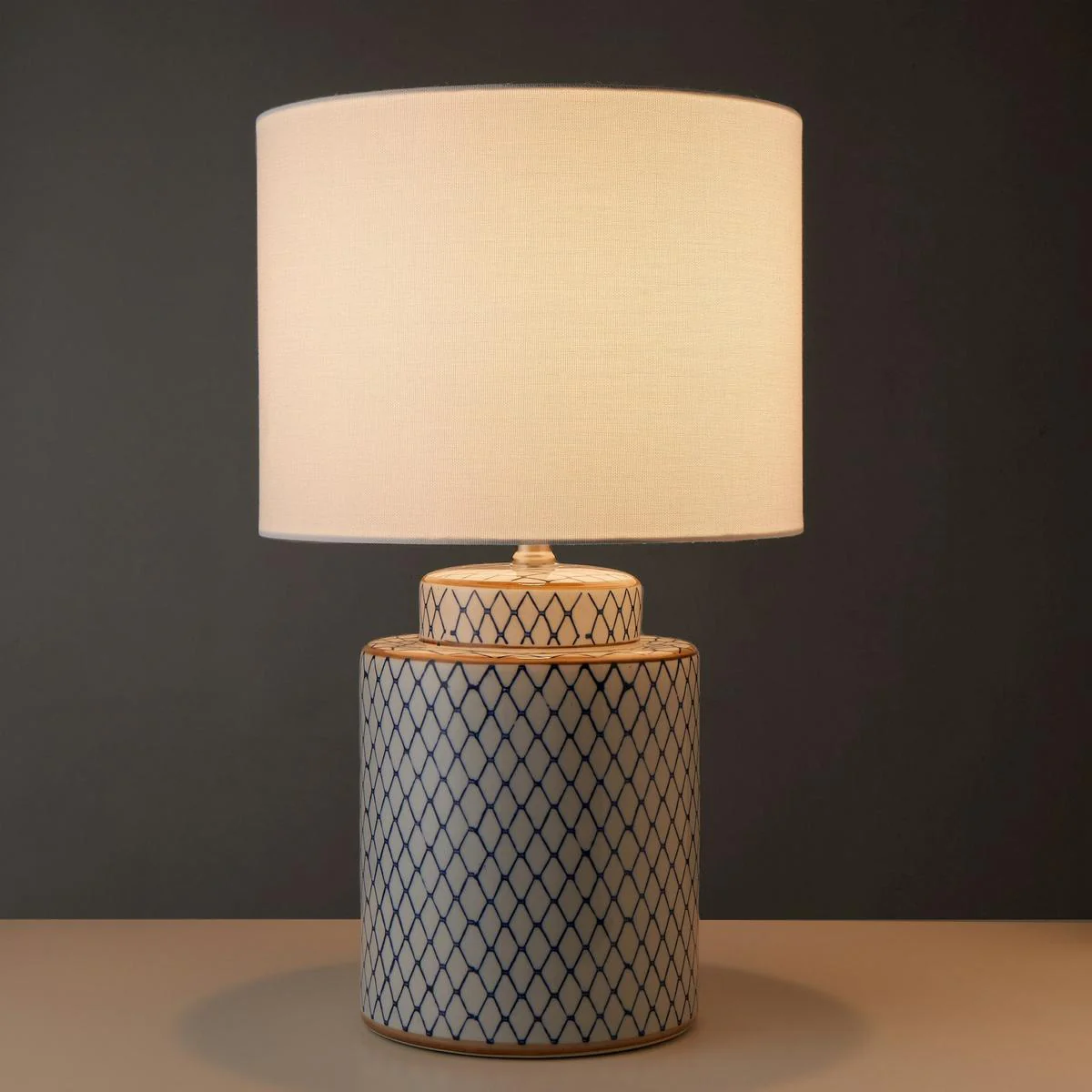 Society Home Leila Table Lamp Blue & White 33x33x55cm - Image 2
