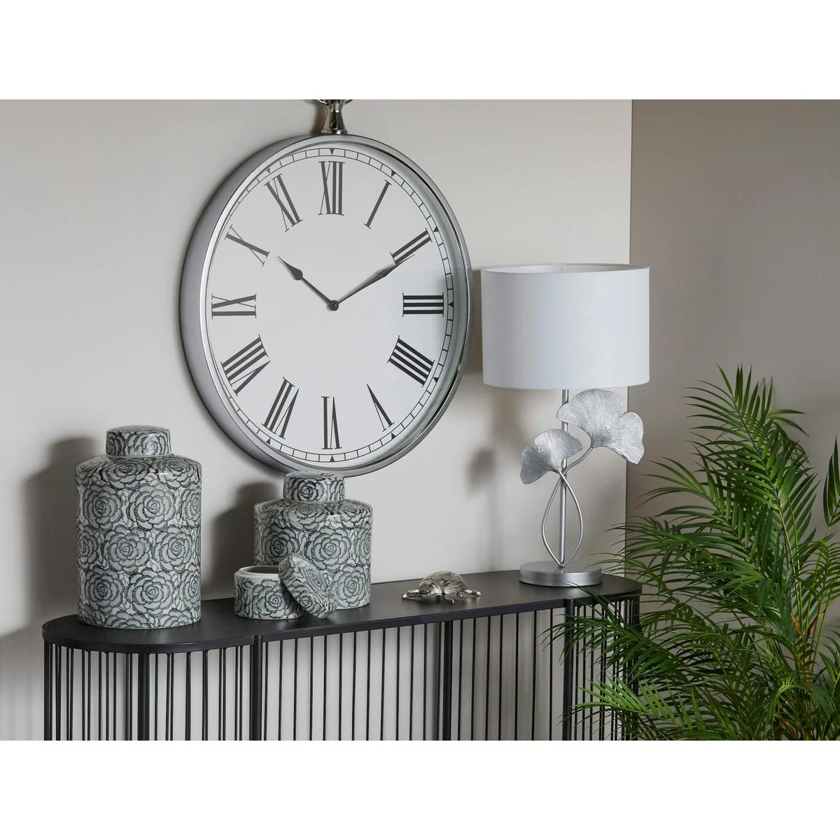 Society Home Northampton Wall Clock 60x6x73cm Silver/White - Image 6