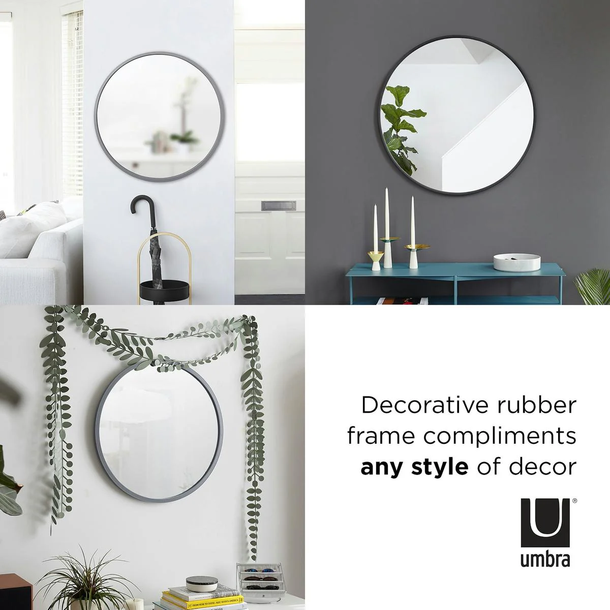 Umbra Hub Mirror Black 45cm - Image 10