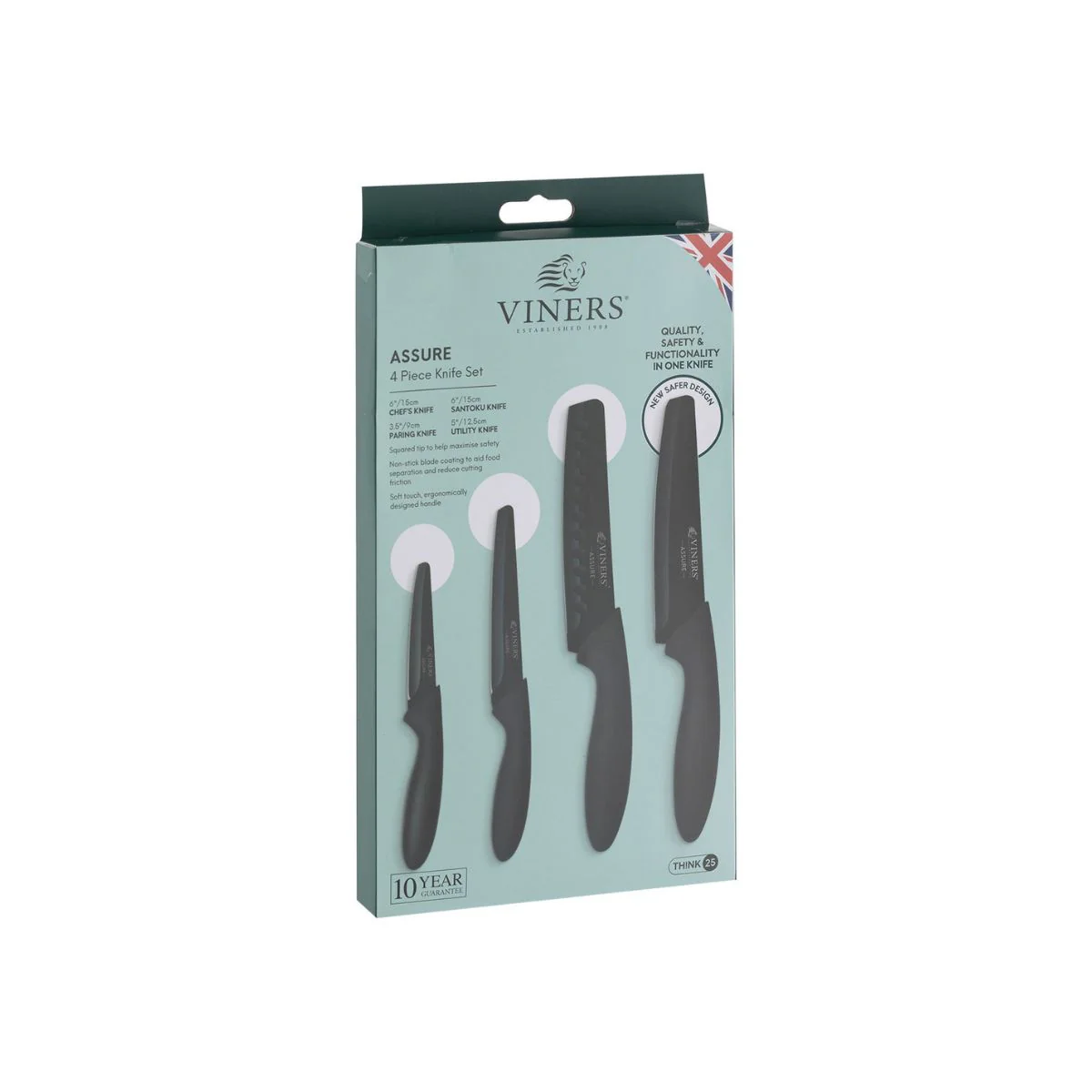 Viners Assure Knife Set Black 4 Piece - Image 7