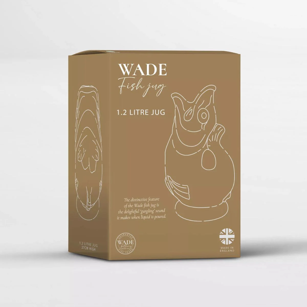 Wade Pottery Fish Jug White 1.2L - Image 9