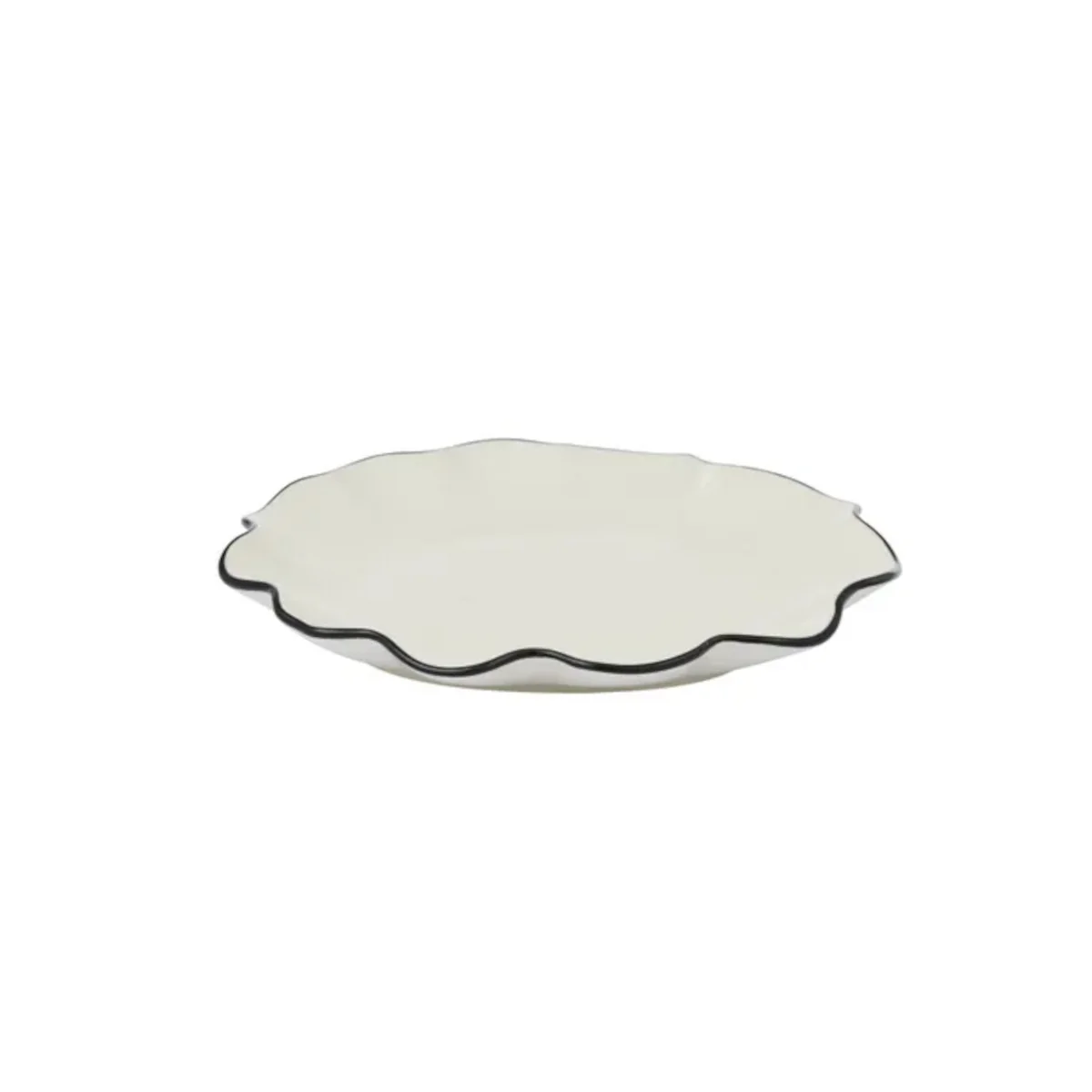 Assemble Winslow Ceramic Plate Ivory & Black 19 x 2cm