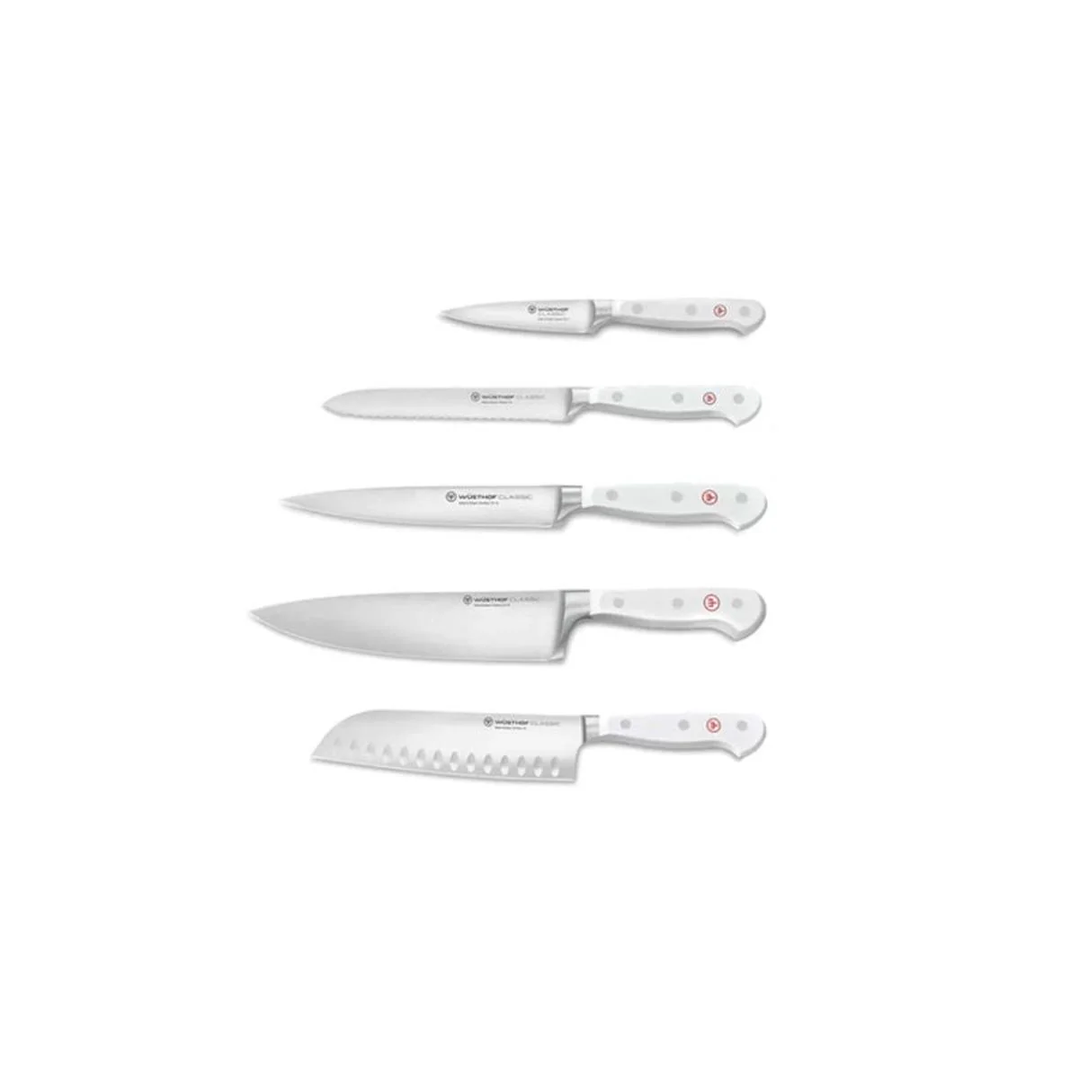Wusthof Classic White Knife Block Set 6 Piece With Santoku - Image 2